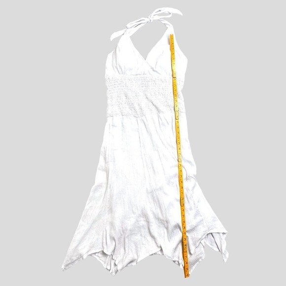 Signature by Sangria White Asymmetrical Halter Neck Sequin Maxi Dress Sz 10 - Picture 12 of 16